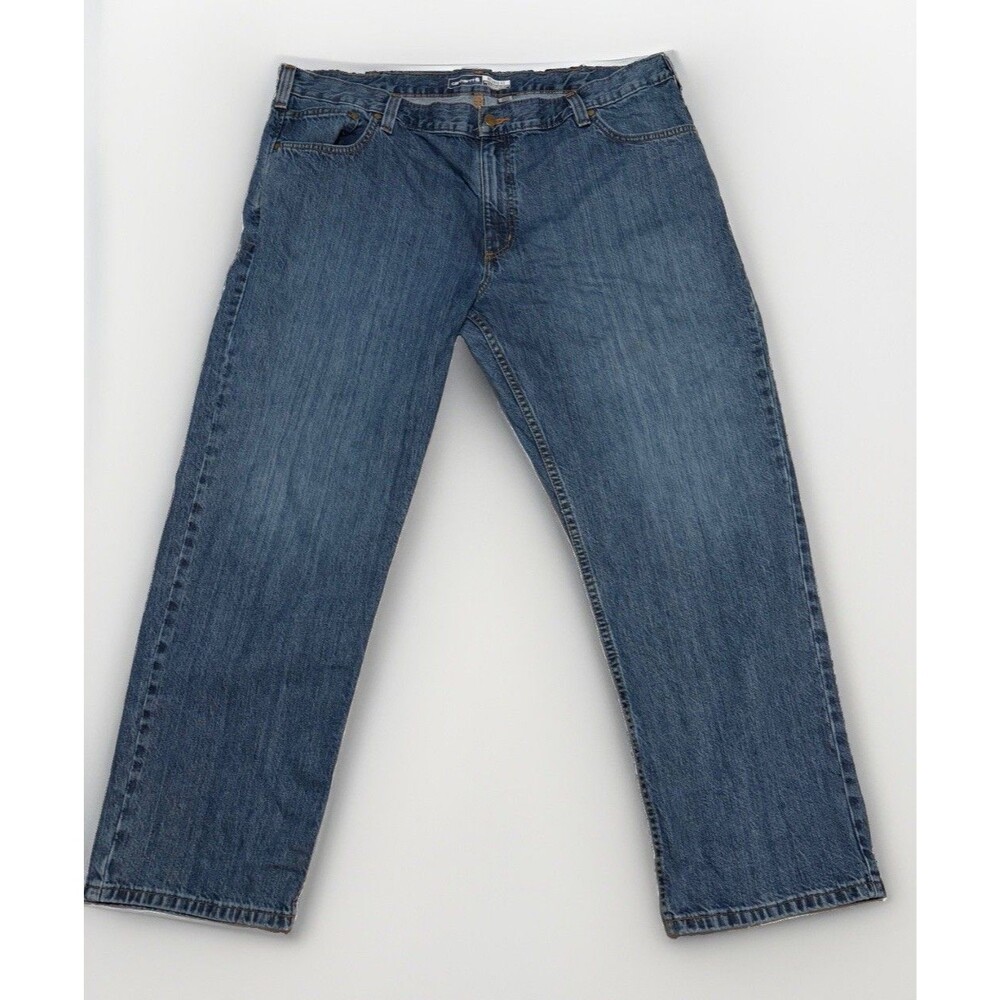 Carhartt Relaxed Fit Jeans Mens 42x30 Medium Wash Cotton Work Wear Casual Denim